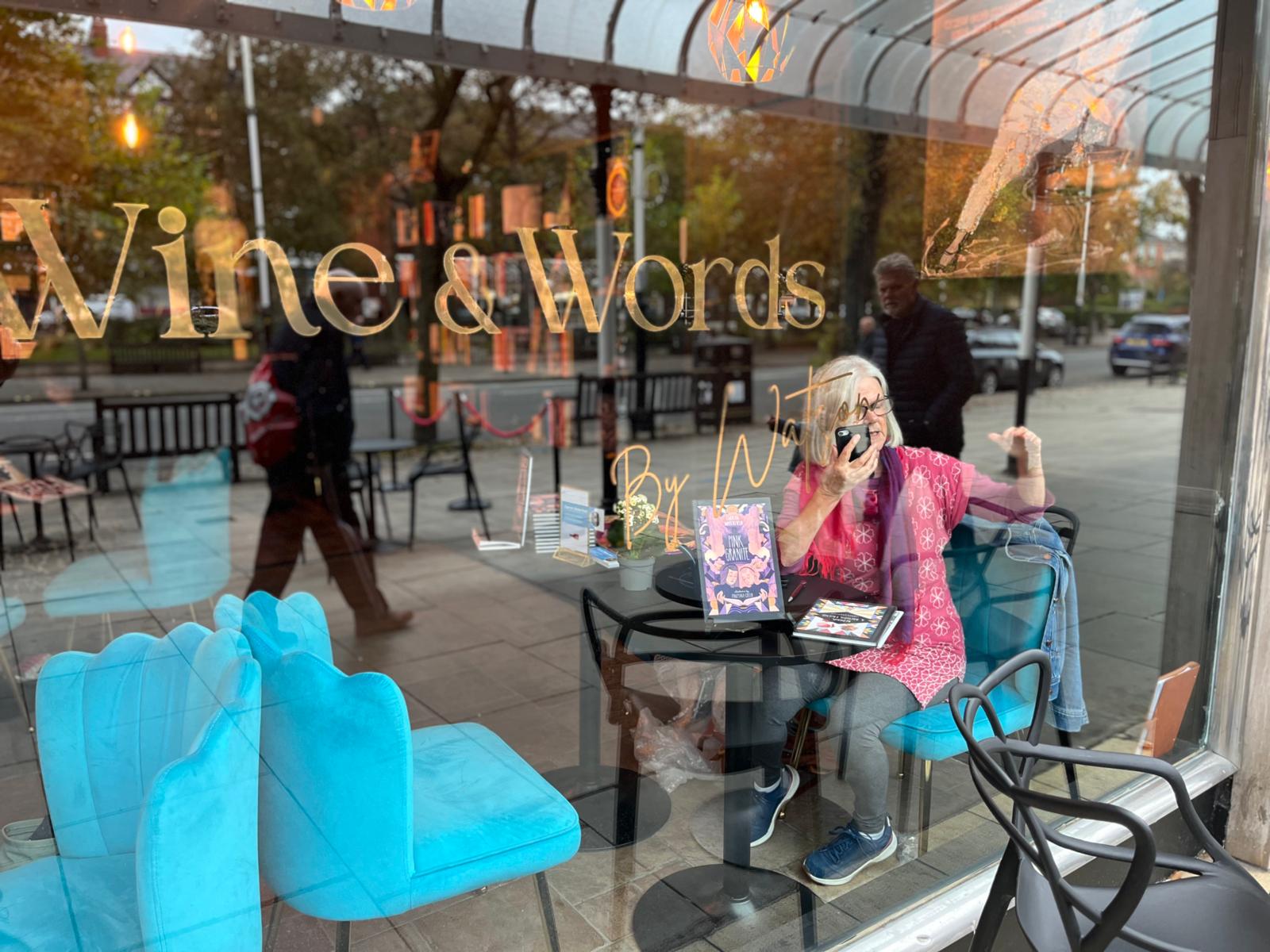 Through the window of a cafe