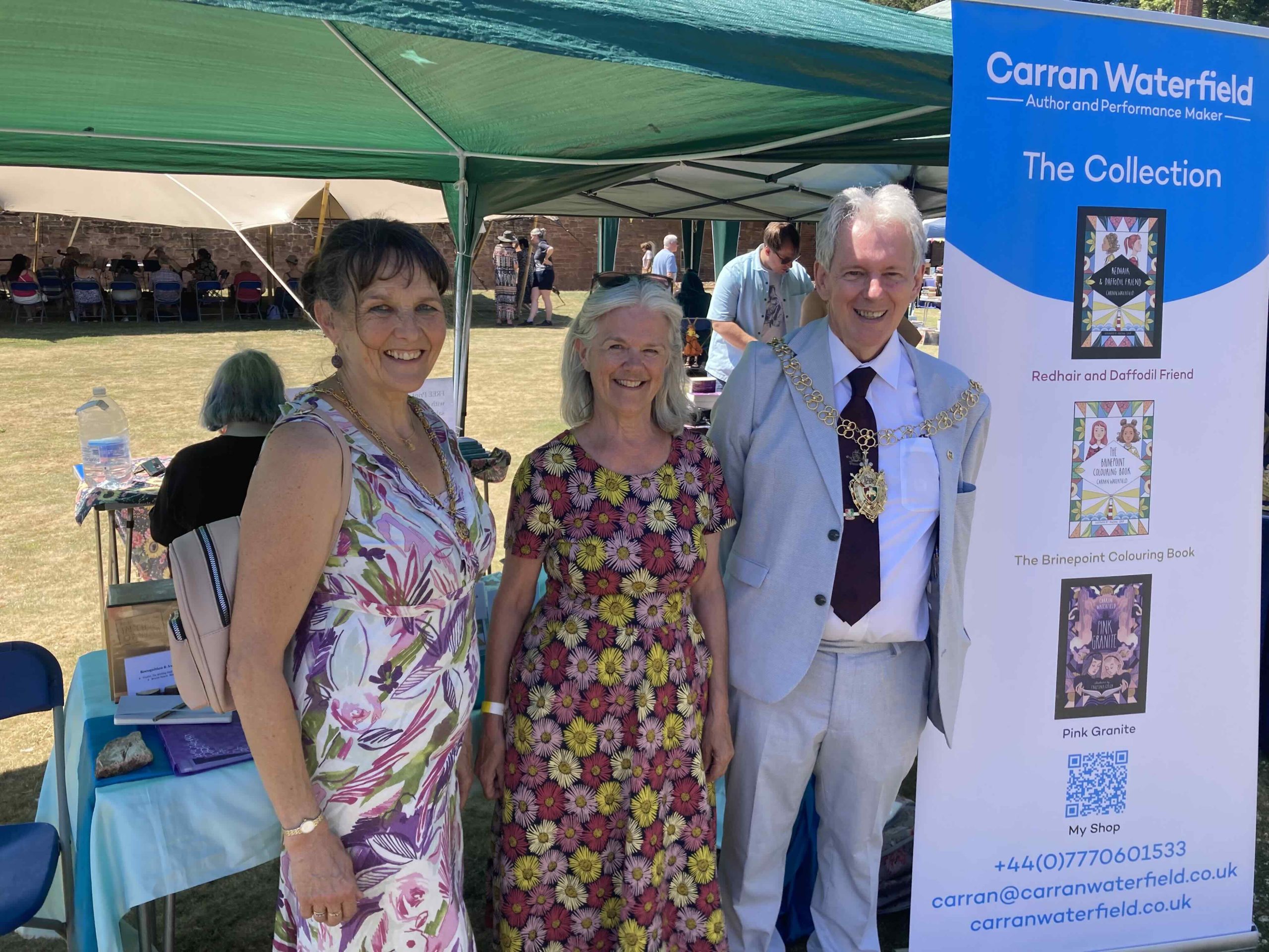 The Mayor of Coventry and consort at Carran's stall